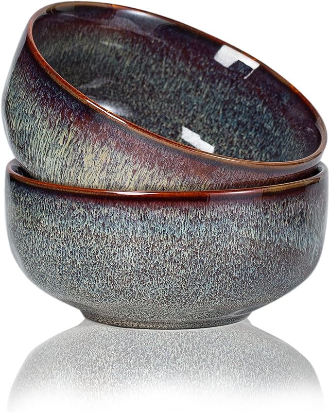 Serving Bowls - 36 Ounce Bowls Set - Ceramic Bowl Set of 2-7 inch Salad Bowls - Soup Bowls - Cereal Bowls for Kitchen