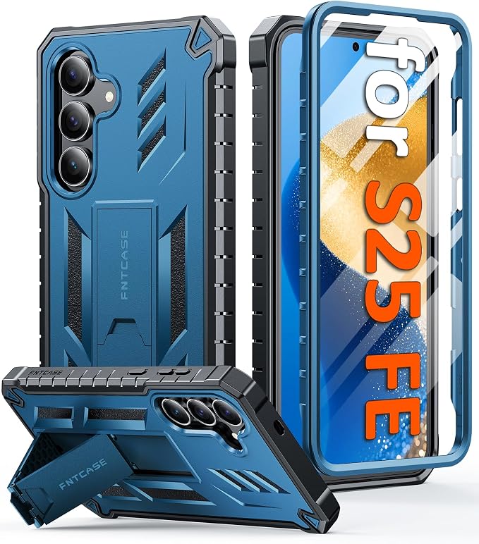 FNTCASE for 11 Pro XL Case Rugged Kickstand 2 Front Frames Black | Built-in Screen Protector 20FT Military-Grade Drop Protection Rugged Heavy Duty Shockproof Full Body Protective Cover