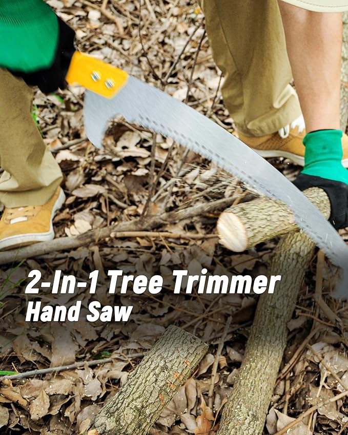 14.5FT Pole Saw with Adjustable Length for Tree Trimming, Lightweight Manual Pruning Saw with Mn Steel Blade, Long Extension Branch Cutter Pole Pruner for Yard, Garden, Patio & Forestry Use
