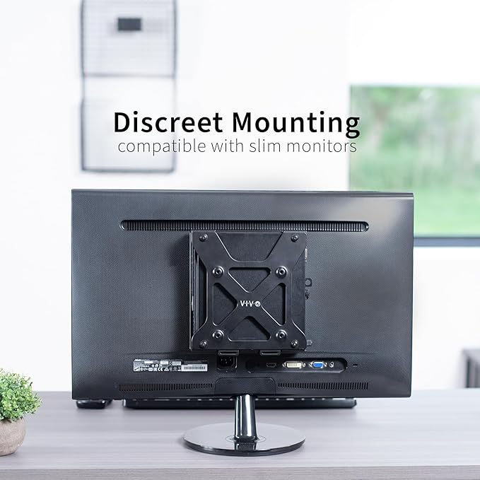 VIVO Behind Monitor Mini PC VESA Mount Designed for Dell OptiPlex Micro CPU, Monitor Arm Computer Holder, Concealed Behind Screen, Desk and Wall Mounting Options, Black, Mount-DLMM2