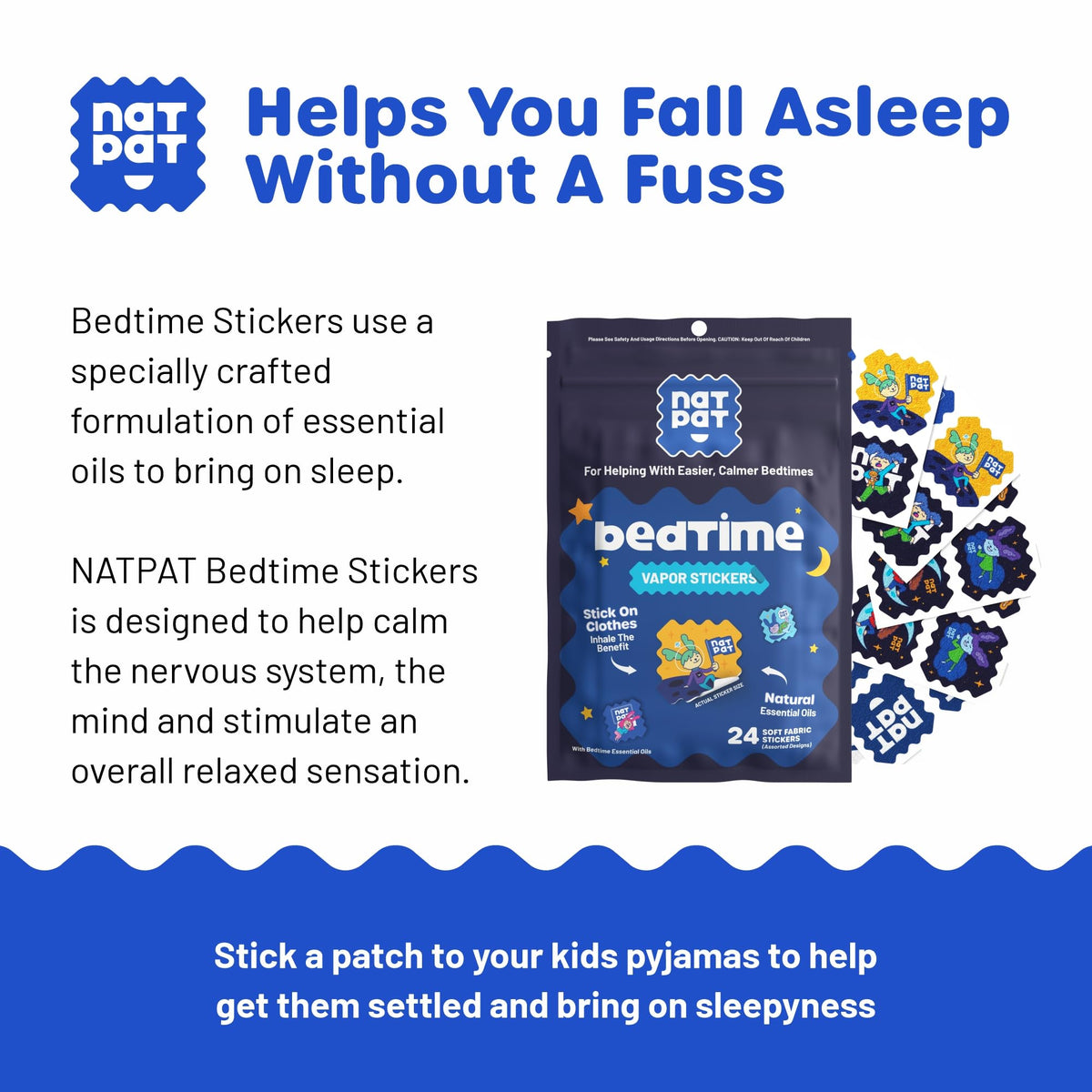 NATPAT Bedtime Sleepy Patch Sleep Promoting Stickers for Kids and Adults