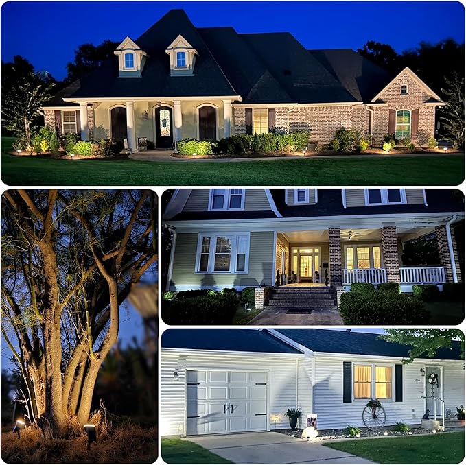 Solar Spot Lights Outdoor 63 LED 3 Lighting,Waterproof IP65 Modes Spotlights for Outside House Yard Garden Landscape Lights 2 Pack (Natural Light)