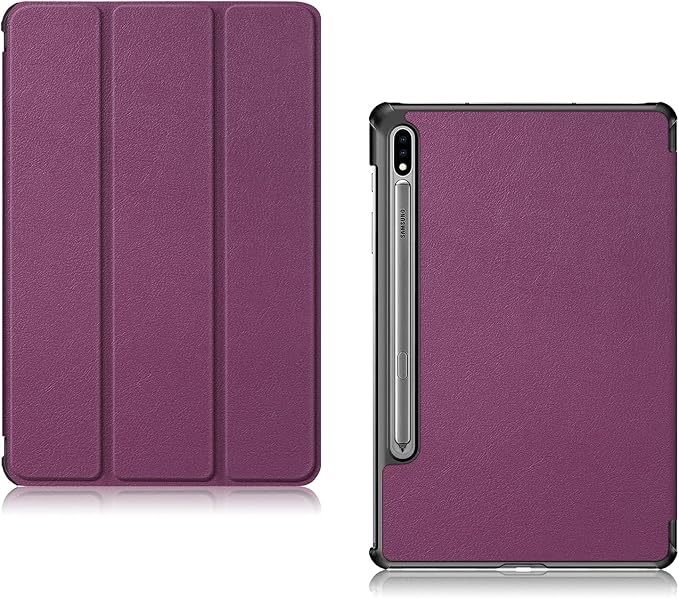 Case for Samsung Galaxy Tab S8 Plus 12.4 2022/S7 FE 2021/S7 Plus 2020 (SM-X800/X806/T730/T733/T736/T738/T970/T975/T976) Lightweight Tri-Fold Stand Thin Cover Auto Wake/Sleep Almond Blossom