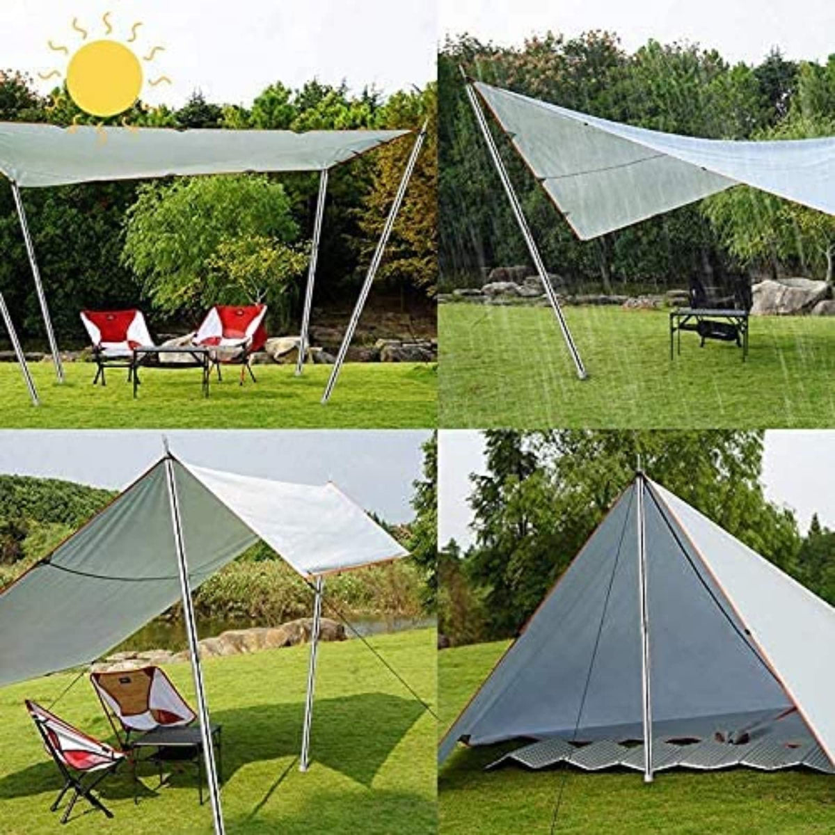 SANLIKE Telescopic Tarp Poles, Adjustable Tent Poles for Camping Hiking