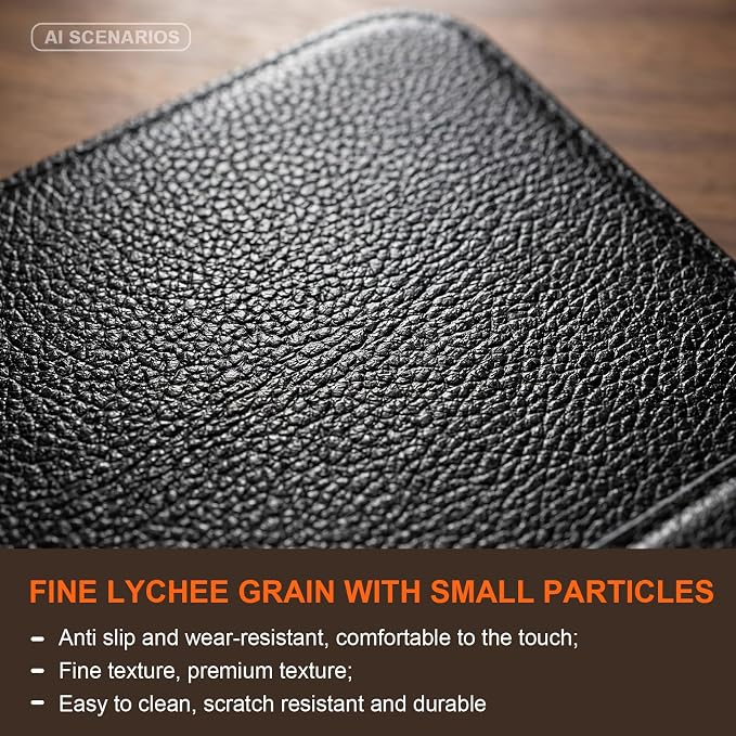 Leather Case for iPad 11th/10th Gen (11/10.9) Black | Genuine Leather Pencil Holder Adjustable Stand Magnetic Closure Auto Wake/Sleep