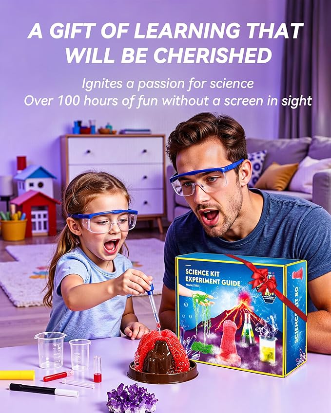 80+ Science Experiment Kit for Kids Ages 8+, Birthday Gift Ideas for Kids, STEM Learning & Educational Toys, First Science Kit for Boys Girl