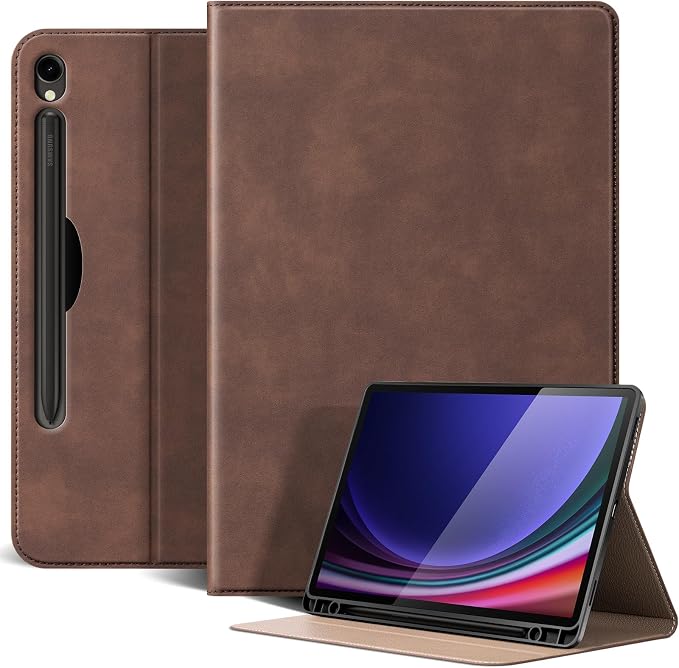 Case for Samsung Galaxy Tab S10 Lite/S10 FE/S9 FE/S9 10.9/11 | Microfiber Leather Protective Cover with S Pen HolderSmart Folio Auto Sleep/WakeAdjustable StandShockproofSlimBlack
