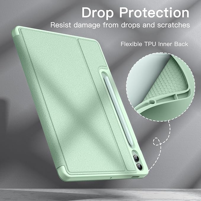 JETech Case for Samsung Galaxy Tab S9 FE+ / S9 FE Plus 12.4-Inch with S Pen Holder Slim Folio Stand Protective Tablet Cover Multi-Angle Viewing (Black)