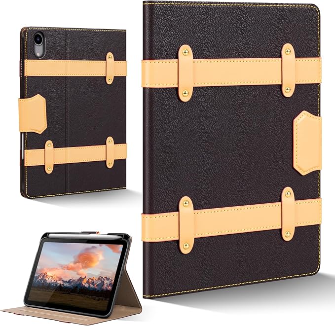 Case for iPad mini 7 (A17) ProiPad mini 7th/6th Gen (2024/2021) | Microfiber Leather Folio Cover with Adjustable Multi-angle StandAuto Sleep/WakeShockproof Protection CaseBlack