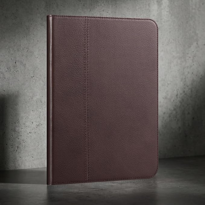 Leather Case for iPad A16 11th 11 2025 and iPad 10th 10.9 2022 | Genuine Full Grain Leather Folio CoverSmart Protective ShellShockproof &amp Drop-ProofAuto Wake/Sleep.Dark Brown