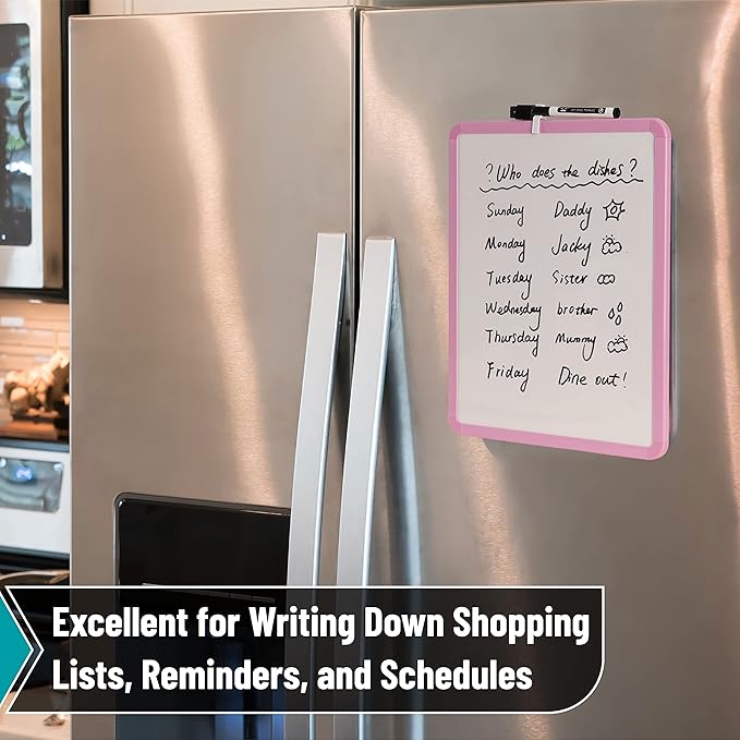 Mr. Pen- Dry Erase Board, 14” x 11” with a Black Dry Erase Marker, Small Mini White Board for Students