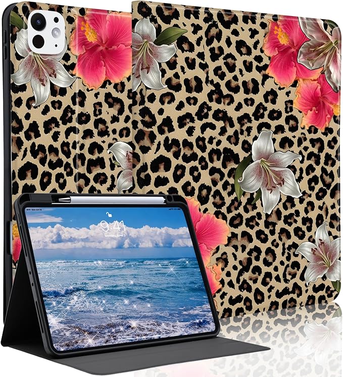 Cute Maple Bear Case for 10.2 iPad 2019/2020/2021(7th/8th/9th Gen) with Pencil Holder Auto Wake/Sleep Leather Soft TPU Back Cover for Women Girls