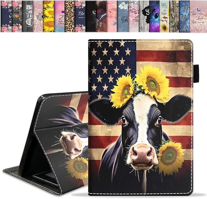 Case for Amazon Kindle Fire HD 10 Tablet 10.1 (9th/7th Generation 2019/2017 Release) Slim Folding Stand Folio Cover with Card Slot &amp Auto Wake/Sleep - African American Girl
