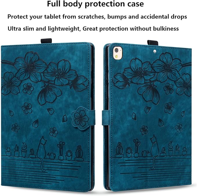 for Apple iPad 10.2 Case 9th/8th/7th Generation Cover (2021/2020/2019) with Auto Wake/Sleep Ultra Thin Lightweight Trifold Stand Folio PU Leather &amp Hard Back Hybrid Cover Almond Blossom