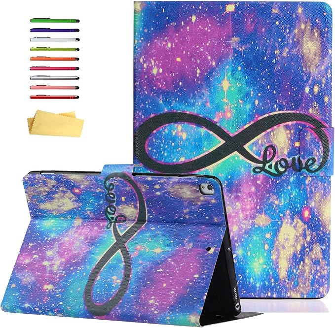 for Apple iPad 10.2 Case 2021/2020/2019 iPad 9th/8th/7th Generation Smart Cover with Pencil Holder [Auto Wake/Sleep] PU Leather Stand Folio Tri-fold Shockproof Thin Shell Colored Graffiti