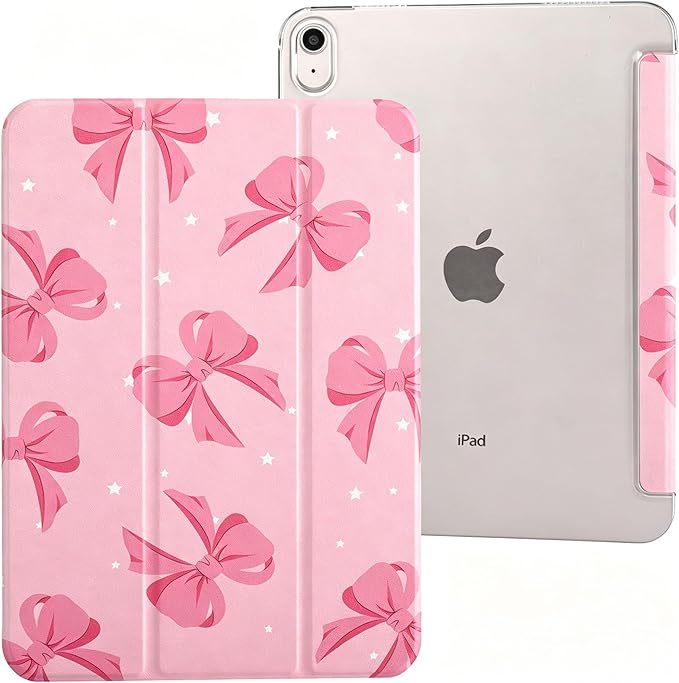 case for ipad 11th Generation11 Inch 2025 (A16 Chip) &amp 10th Gen 10.9 Inch 2022 - Slim Scratch-Resistant Hard PC Translucent Back Shell Smart Cover Wake/Sleep FunctionBlack Bow