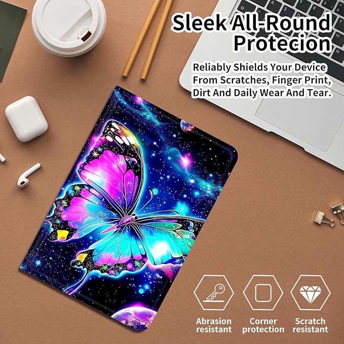 DIGTIALLL Case for Amazon Kindle Fire 7 Inch Tablet (9th/7th/5th Generation 2019/2017/2015 Release) PU Leather Smart Protective Cover with Auto Sleep/WakeBeach Palm Trees