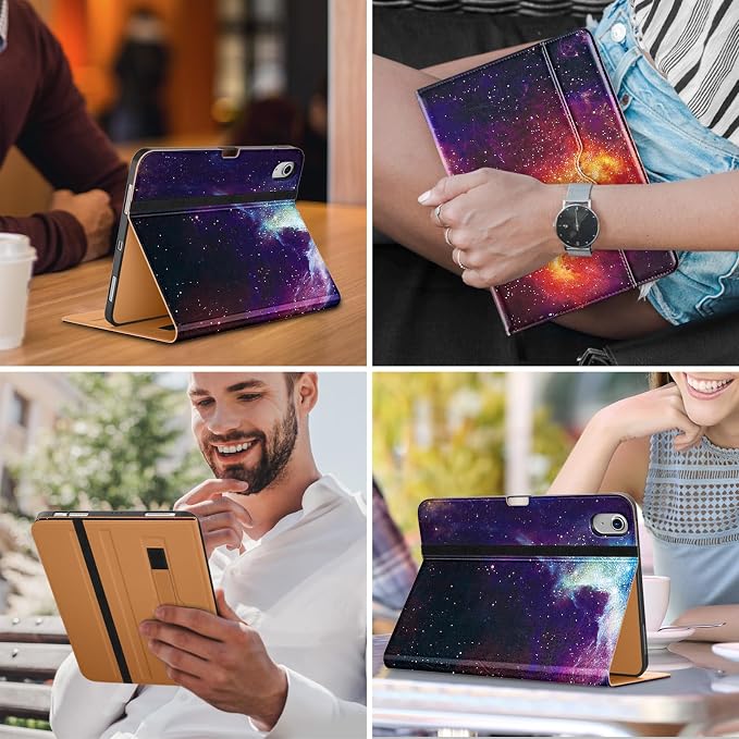 DTTO for iPad Air 11-inch Case M4/M3/M2 (2026/2025/2024) iPad Air 5th / 4th Generation (2022/2020) Premium Leather Business Folio Stand Cover with Pencil Holder - Auto Sleep/Wake Brown