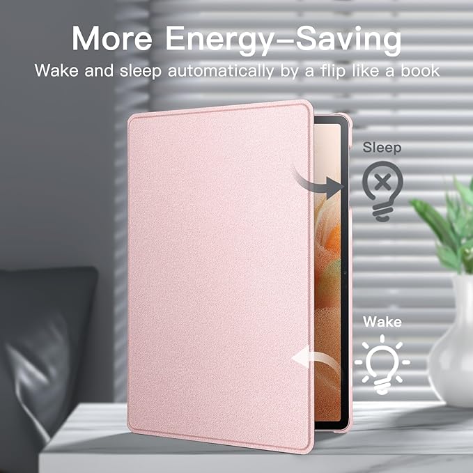 JETech Folio Case for Samsung Galaxy Tab S8 Plus/S7 FE/S7 Plus 12.4 Black | For 2022/2021/2020 Model Multi-Angle Stand Cover S Pen Holder Slim Protective Cover Auto Wake/Sleep