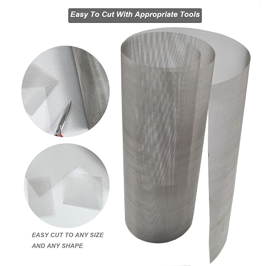 304 Stainless Steel Mesh 40Mesh, 15.7"x47.2" Metal Mesh Screen, Woven Fine Wire