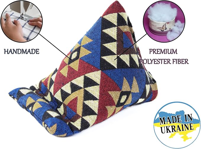 Handmade Phone Pillow Holder - The Wedge Mobile Device Stand - Fabric Phone Stand for All iPhones All Smartphones! 7 x 6.1 x 5.5 Inches (ABC)