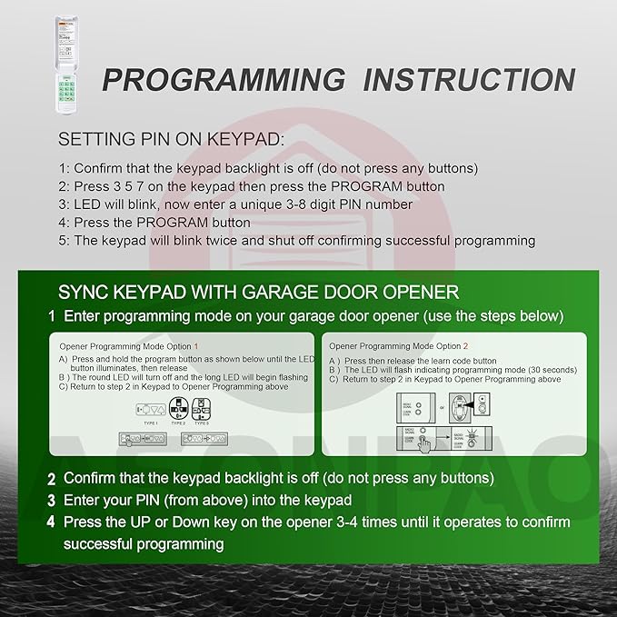 Genie Garage Door Opener Keypad & Remote GK-R G3T-R, Wireless Keyless Intellicode【10-Year-Warranty】