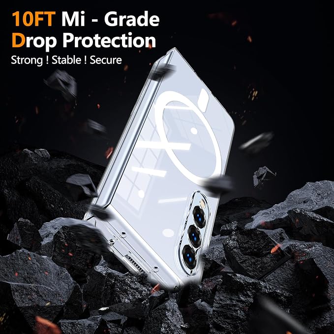for Galaxy Z Fold4 CaseBuilt-in Magnet CircleWireless Charging | Military-Grade Shockproof case Cover for Samsung Galaxy Z Fold4Anagallis