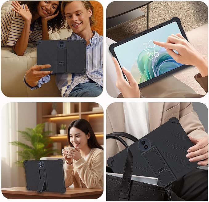 ATOOZ for TCL NXTPAPER 11/Tab 11 Gen 2 Tablet Case 11 inchBlack | Soft Silicone Shockproof Protective Cover Case for TCL Tab 11 Gen 2 Tablet with PC Stand