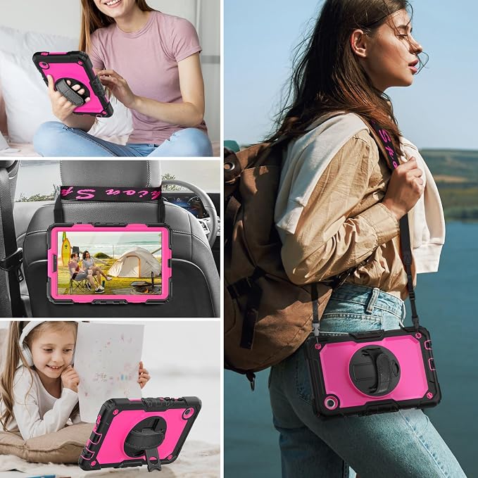 HXCASEAC Case for Samsung Galaxy Tab S6 Lite 10.4 inch Protective with Screen Protector/Hand Strap/S Pen Holder Shockproof S6 Lite Tablet Case 2024/2022/2020 SM-P610 SM-P613 SM-P620 - Black