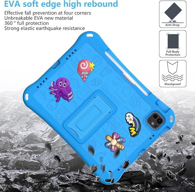 Case for iPad 10.2 Inch 2021/2020/2019/ iPad Pro 10.5 Inch/Air 3rd Gen (2019) Shoulder Strap Kickstand Children Friendly Anti-Scratch Shockproof Case Lightpurple