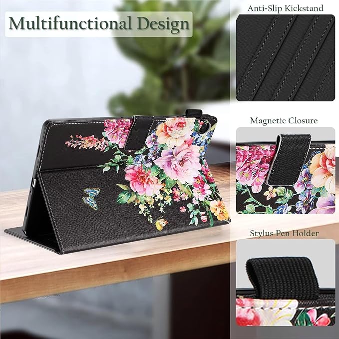 Fancity Case Fits Samsung Galaxy Tab A9/A11 Plus 11” 2025/2023 X210/X216 | Premium PU Leather Cover with Multi-Angles Pencil Holder Smart Wake Sleep for Galaxy Tab A9 A11 Plus X218 Beach