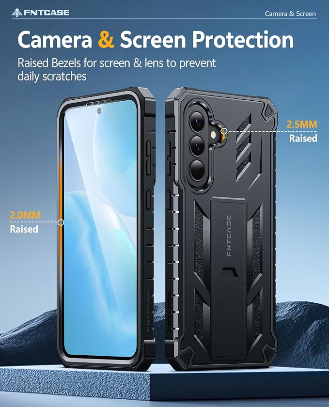 FNTCASE for 11 Pro XL Case Rugged Kickstand 2 Front Frames Black | Built-in Screen Protector 20FT Military-Grade Drop Protection Rugged Heavy Duty Shockproof Full Body Protective Cover