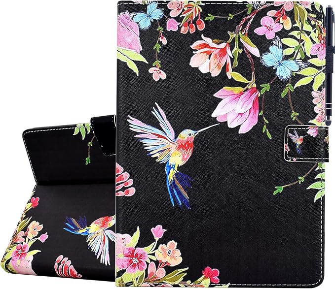 Kindle Fire Max 11 Case 13th Generation 2023 Release Fire Max 11 Tablet Case Embossed Suede Leather Folio Stand Cover with Auto Wake/Sleep &amp Card Slot &amp Pen Holder Brown Bird Flower Embossi