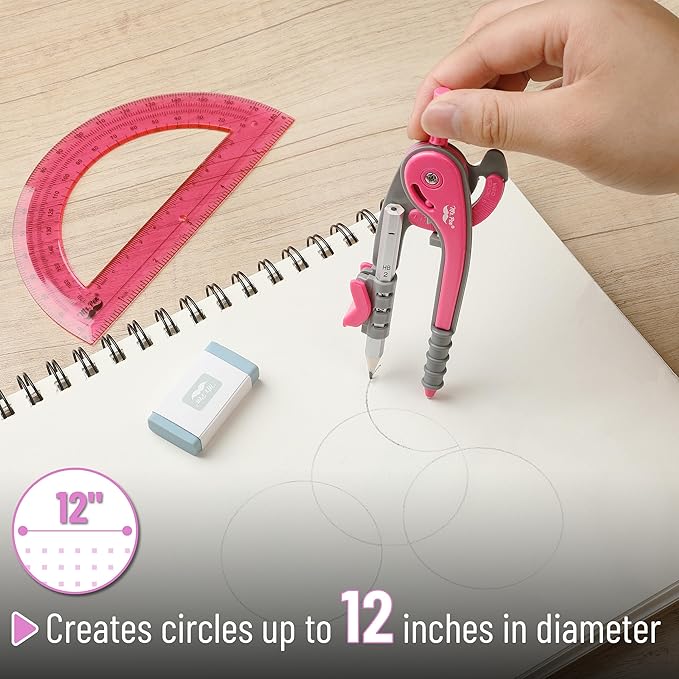Mr. Pen- Compass and Protractor Set, Math Compass for Geometry and Drawing