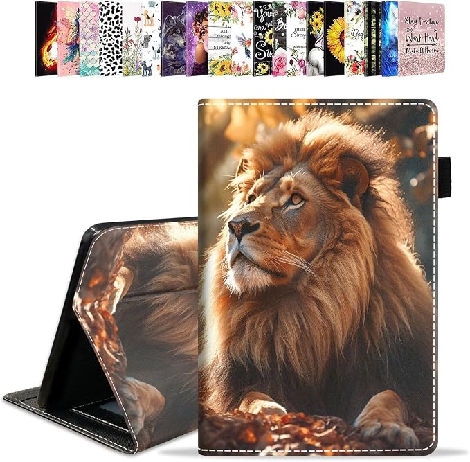 Case for Amazon Kindle Fire HD 10 Tablet 10.1 (9th/7th Generation 2019/2017 Release) - PU Leather Folio Case with Smart Auto Wake/Sleep African American Girl