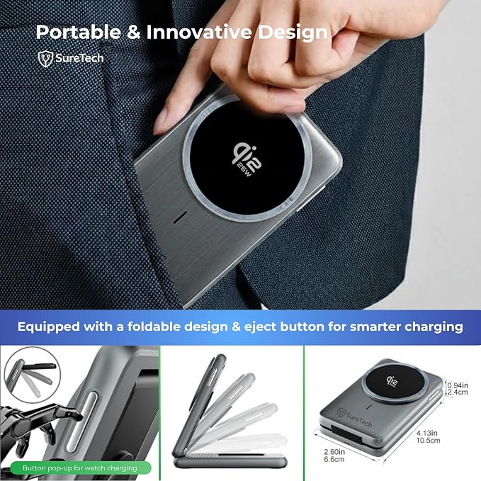 Travel Bundle (Wireless Charger Wall Charger and Travel Case)