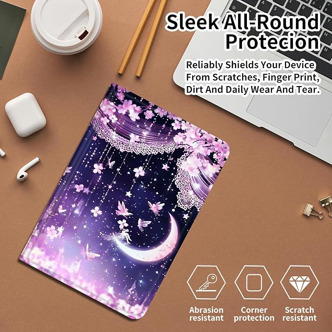 Case for Amazon Fire 7 Tablet 2019/2017 Release 9th/7th Generation PU Leather Smart Protective Cover with Auto Sleep/Wake for Fire 7 2019Beautiful Sunset