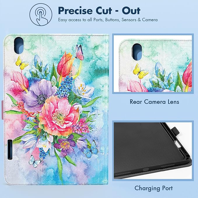 Dteck for iPad A16/10th Generation 10.9 Inch 2022 Case with Pencil HolderPremium PU Leather Folio Multiple Viewing Angles Stand Cover Auto Wake/Sleep Protective Tablet Cases for Women MenBookshelf