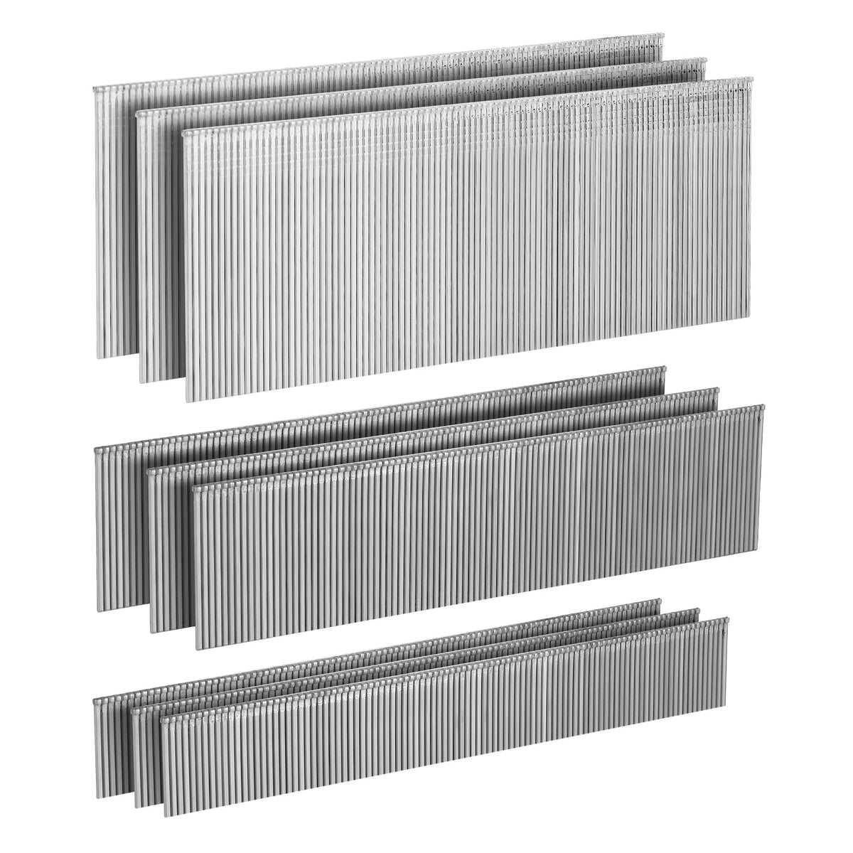 SITLDY 18 Gauge Stainless Steel 304 Brad Nails 900-Pack (3/4", 1-1/4", 2", 300 Pcs of Each Size), Assorted Size Project Pack, for Pneumatic, Electric Brad Nailers