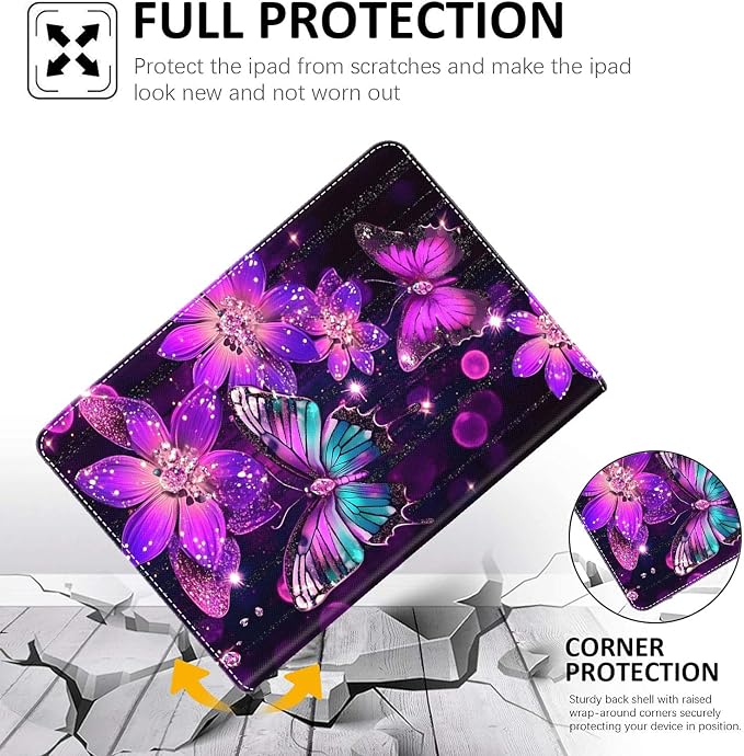 Case for New iPad (A16) 11th Generation 11 Inch 2025 for iPad 10th Generation 10.9 2022 Multi-Angle Smart Stand Cover Auto Sleep/Wake Halloween Panda Wizard and Pumpkin