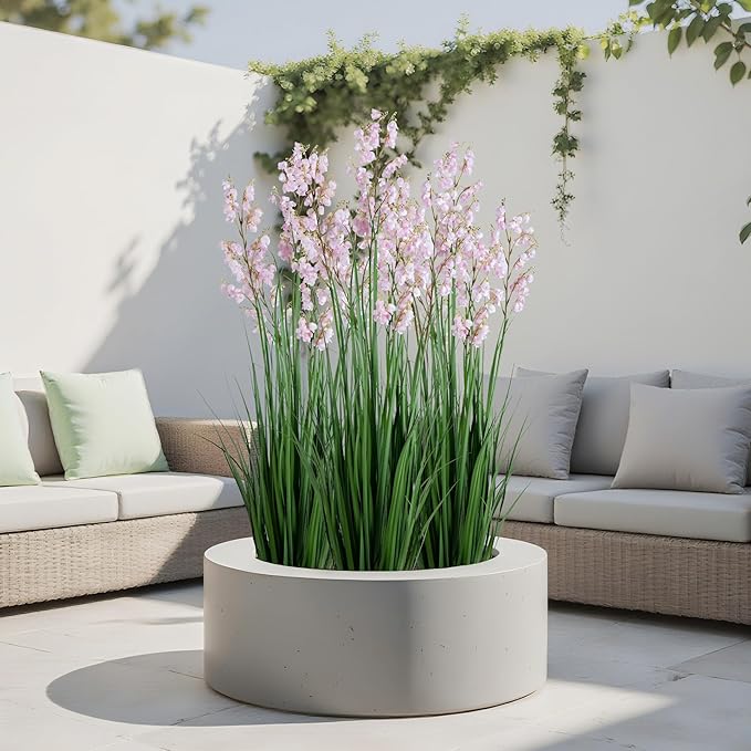 Green Onions Home Decor Fake Plants Lily of The Valley Snake Plant Home DéCor Accents Artificial Grass Room Decor Artificial Plants Indoor Artificial Grass 47" 2PCS（Pink）