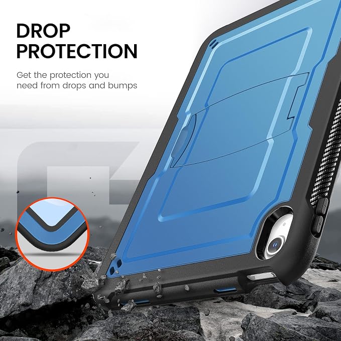 Case for iPad (A16) 11th Generation 11 inch 2025 for iPad 10th Generation 10.9 inch 2022 Full Body Protective Slim Case with Kickstand Blue