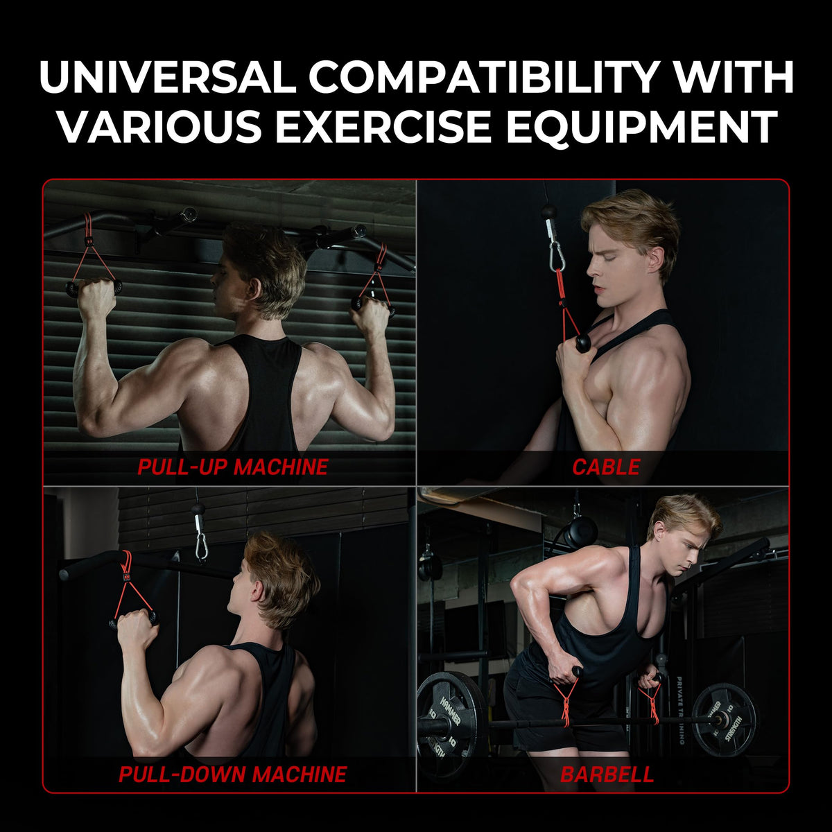 GD Fly Grip Pull Up Handles LAT Pull Down Attachments Nuetral Grip Cable