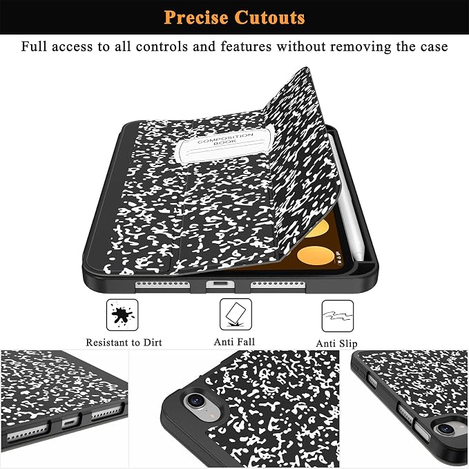 Soke Case for iPad mini (A17 Pro) 7th/ 6th Generation (Book Wine) | Built-in Apple Pencil Slot fit iPad Mini 2024 and 2021 8.3 inch Auto Sleep/Wake