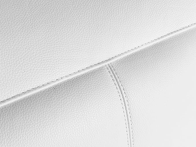 Blackjack Furniture Venice Top Grain Italian Leather Power Recliner Chair with Adjustable Headrest Modern Luxury Seating for Living Room Lounge, White