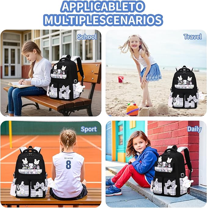 Girls Backpack 3pcs School Backpack with Lunch Box Teen Girl Backpack Set Cute Kids School Bag Bookbag for Teen Girls
