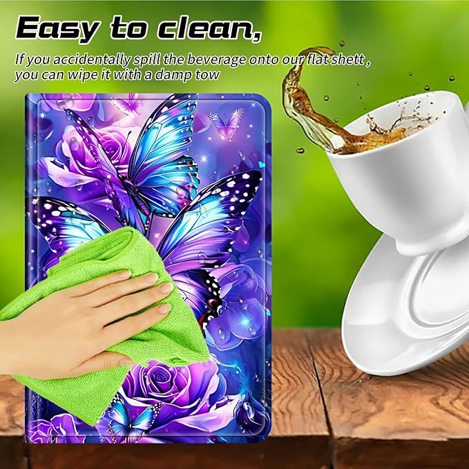 for Walmart Onn 10.1 2024 Onn 10.1 Gen 4 Universal Tablet Case 360 Degree Rotating Kickstand Protective Stand Case with Multiple Viewing PU Leather Shell Case Black Book Cat