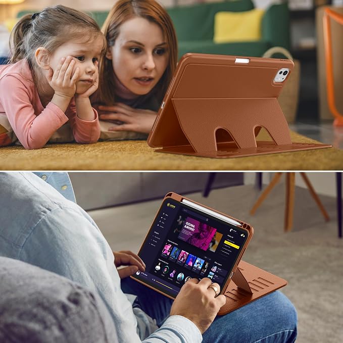 VIKESI Case for iPad Pro 11 inch (M5/M4) 2025/2024Multiple Angles Magnetic Stand CoverShockproof BackPencil Holderand Auto Sleep/WakeBlack