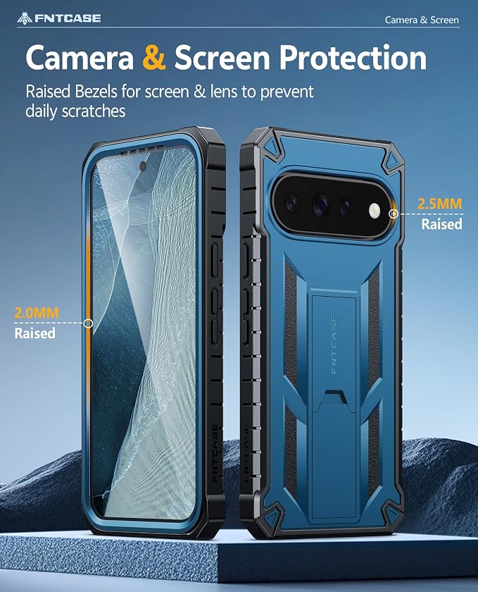 FNTCASE for 11 Pro XL Case Rugged Kickstand 2 Front Frames Black | Built-in Screen Protector 20FT Military-Grade Drop Protection Rugged Heavy Duty Shockproof Full Body Protective Cover