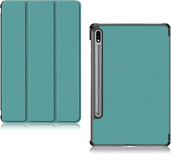 Case for Samsung Galaxy Tab S8 Plus 12.4 2022/S7 FE 2021/S7 Plus 2020 (SM-X800/X806/T730/T733/T736/T738/T970/T975/T976) Lightweight Tri-Fold Stand Thin Cover Auto Wake/Sleep Almond Blossom